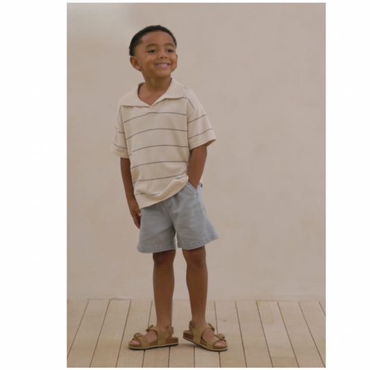 Knit Polo - Eucalyptus Stripe