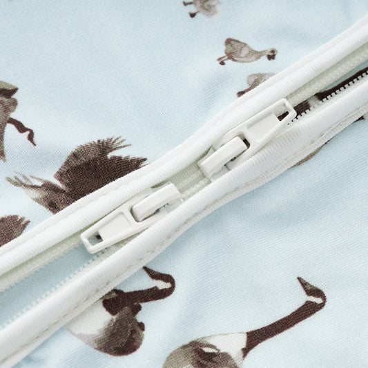 MB Zipper Footed Romper - Goose