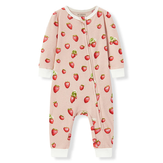 MB Cotton Zipper PJs - Strawberry