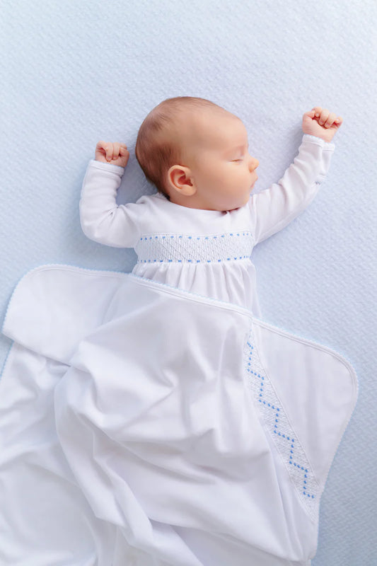 Sweetly Smocked Blanket - Blue