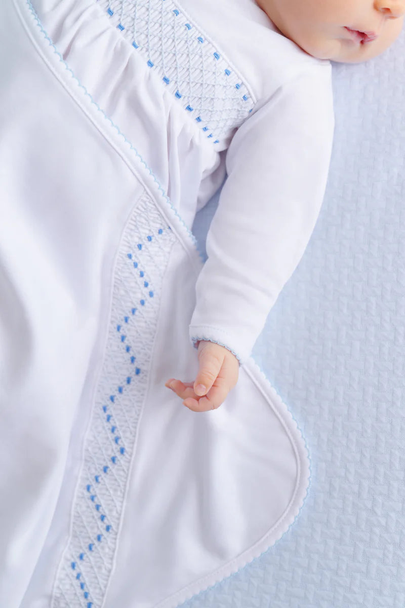 Sweetly Smocked Blanket - Blue