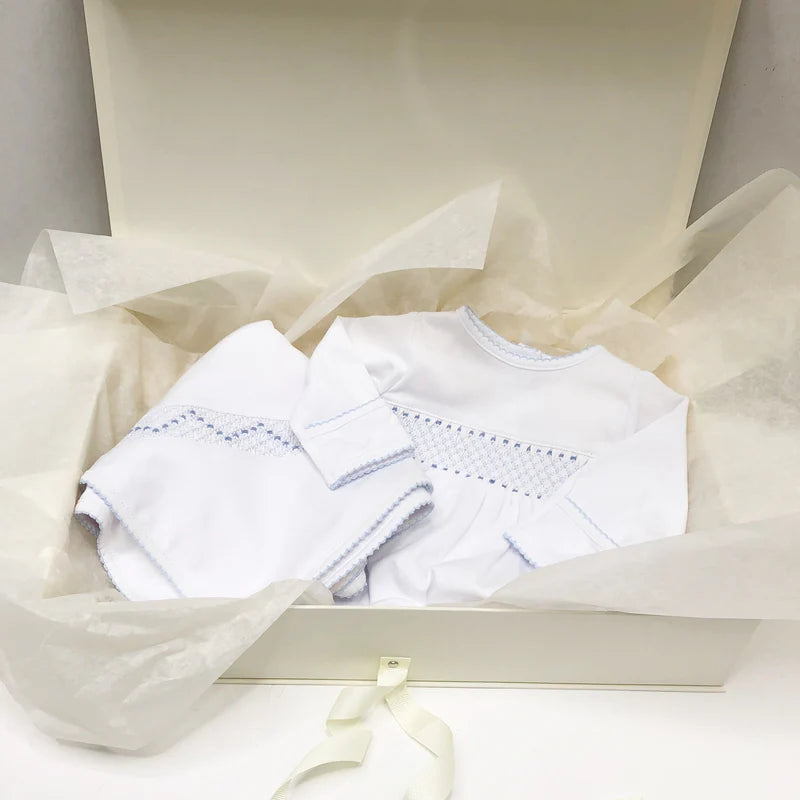 Sweetly Smocked Blanket - Blue