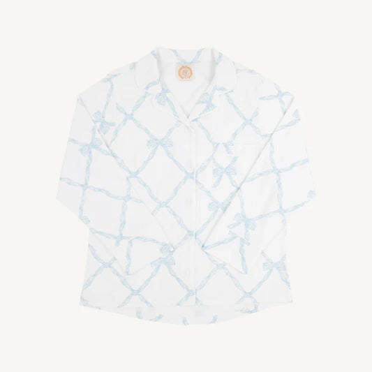 Let Me Lounge Top - Blue Bow