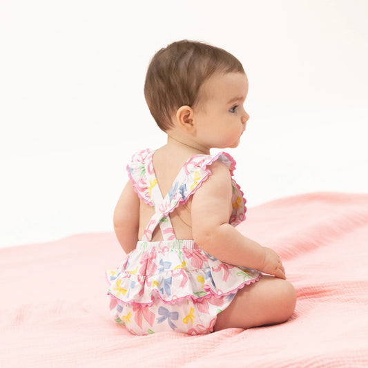 Ric Rac Ruffle Sunsuit- Sweet Bows