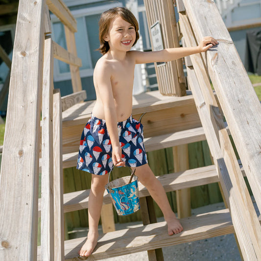 Swim Trunk- Navy Snow Cone
