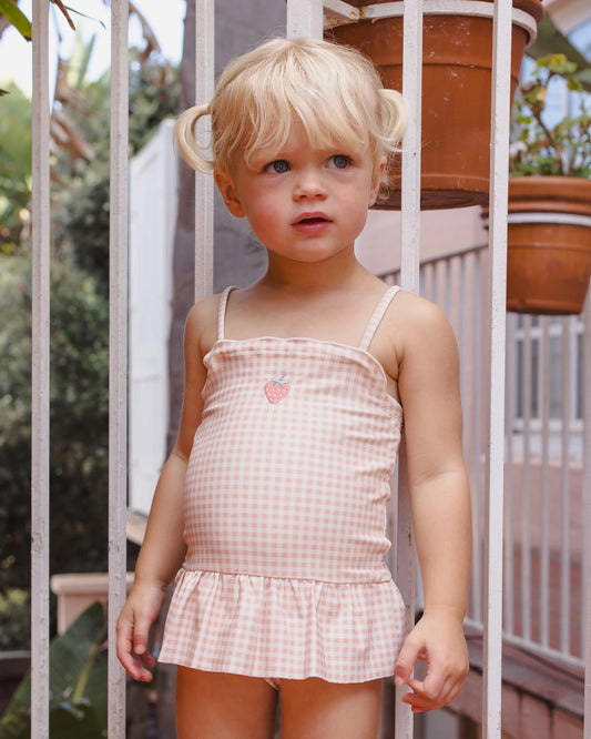 Tori Skirted Swim- Petal Gingham