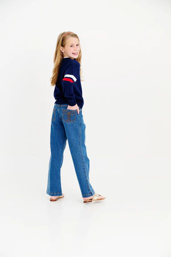 Seaton Sweater- Navy Flag