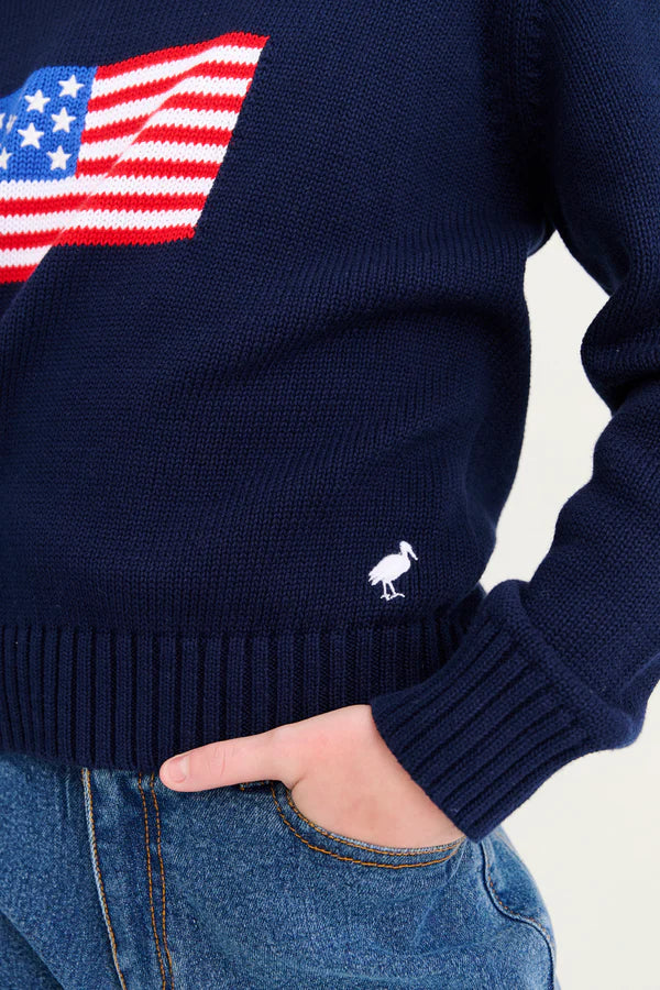 Seaton Sweater- Navy Flag