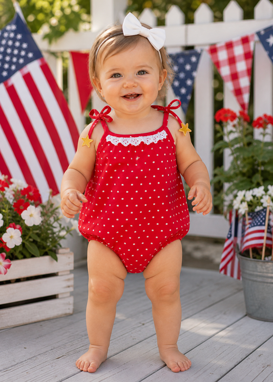 Junie B Bubble- Red/White Dot