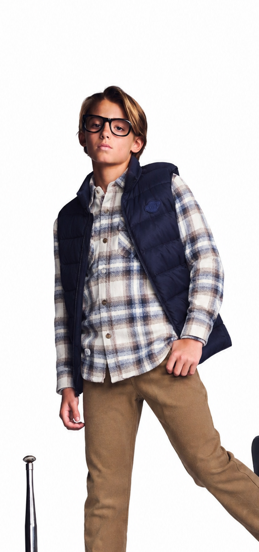 Flannel Shirt- Off White Plaid