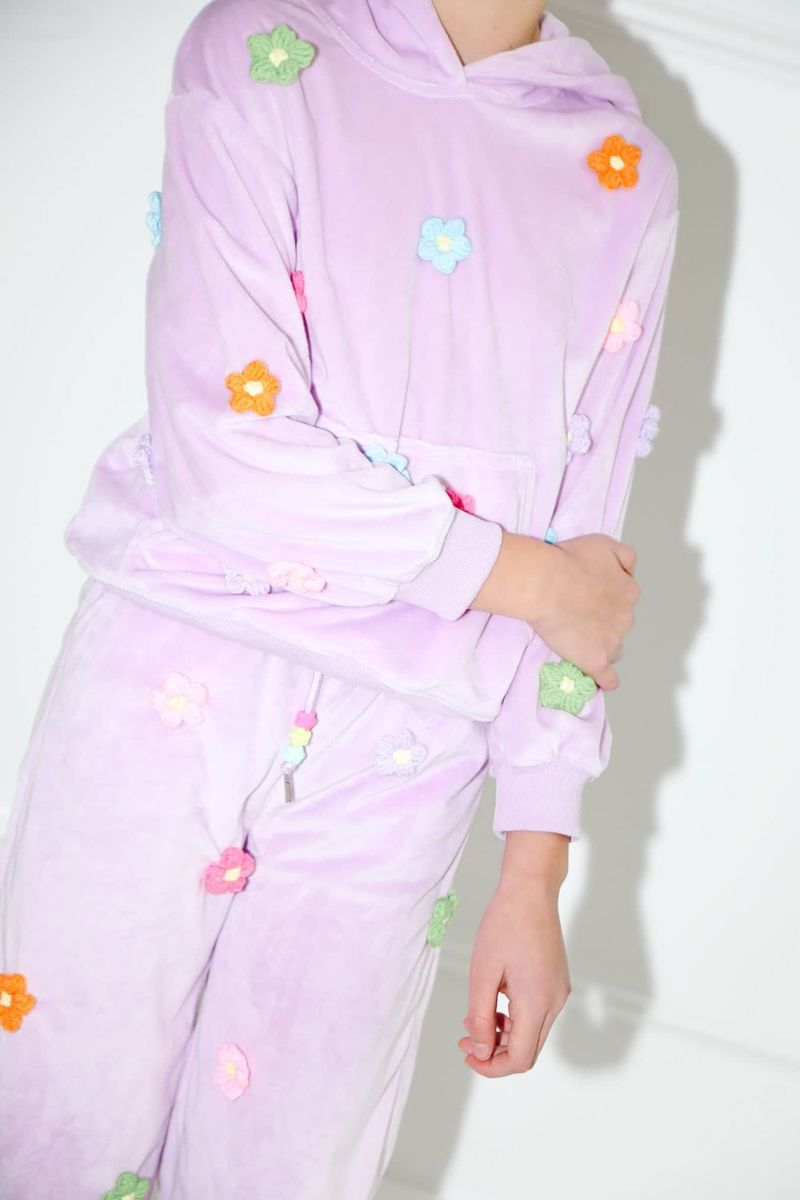 Rainbow Daisy Velour Set