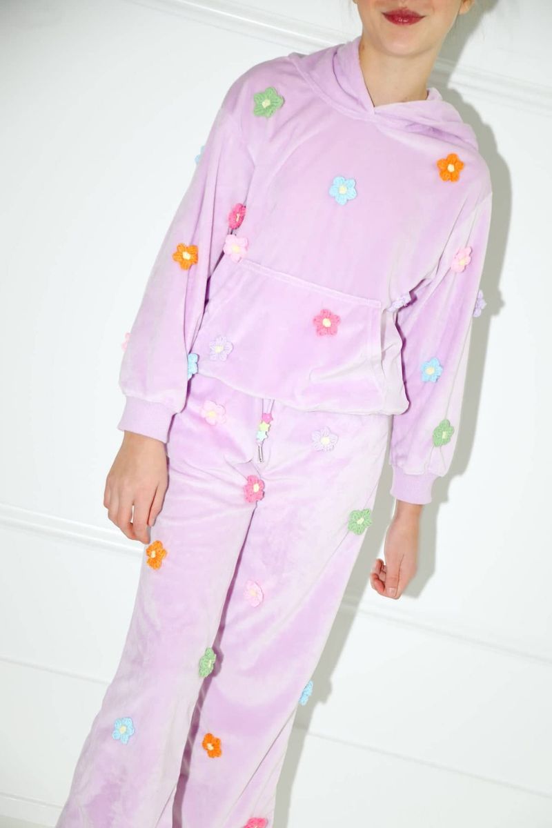 Rainbow Daisy Velour Set