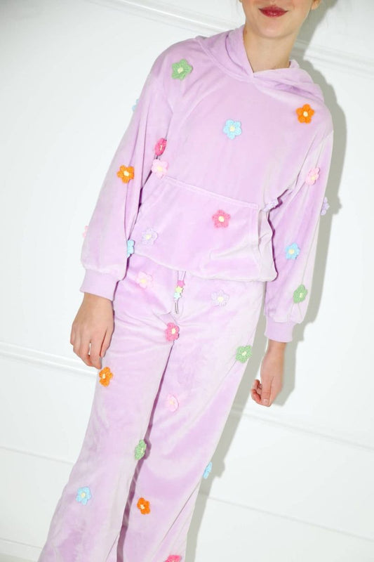 Rainbow Daisy Velour Set