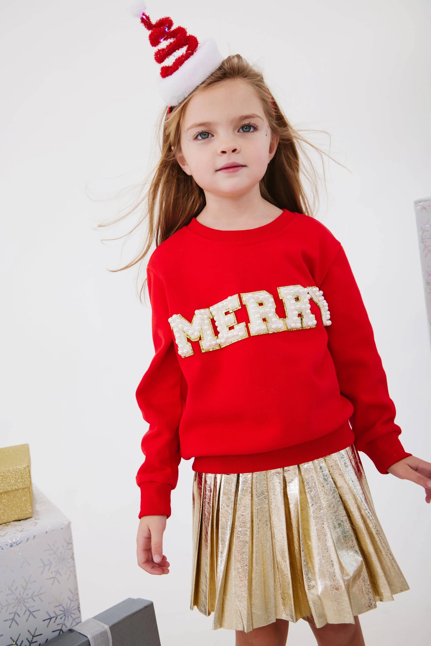 MERRY Pearl Sweatshirt - Red