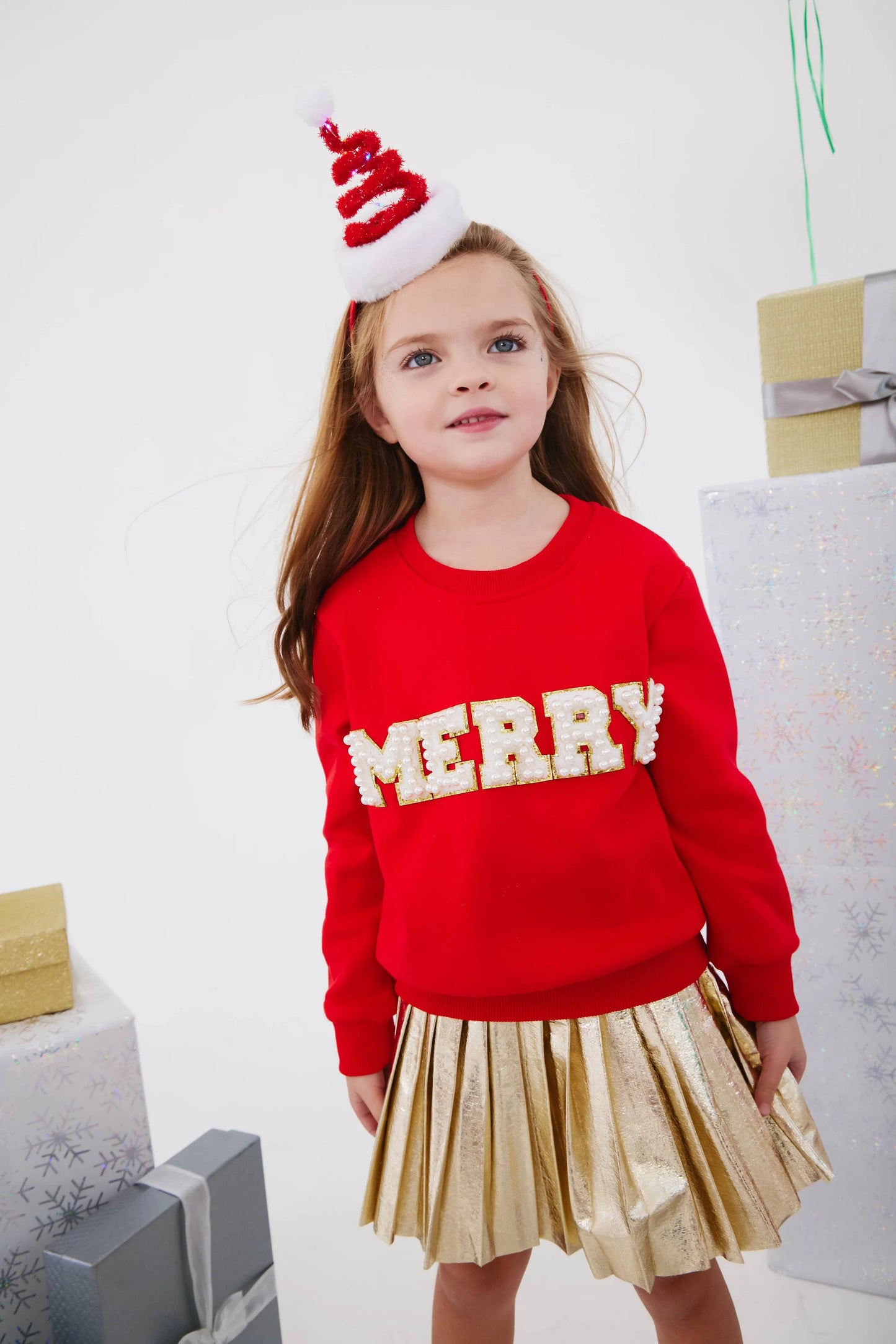 MERRY Pearl Sweatshirt - Red