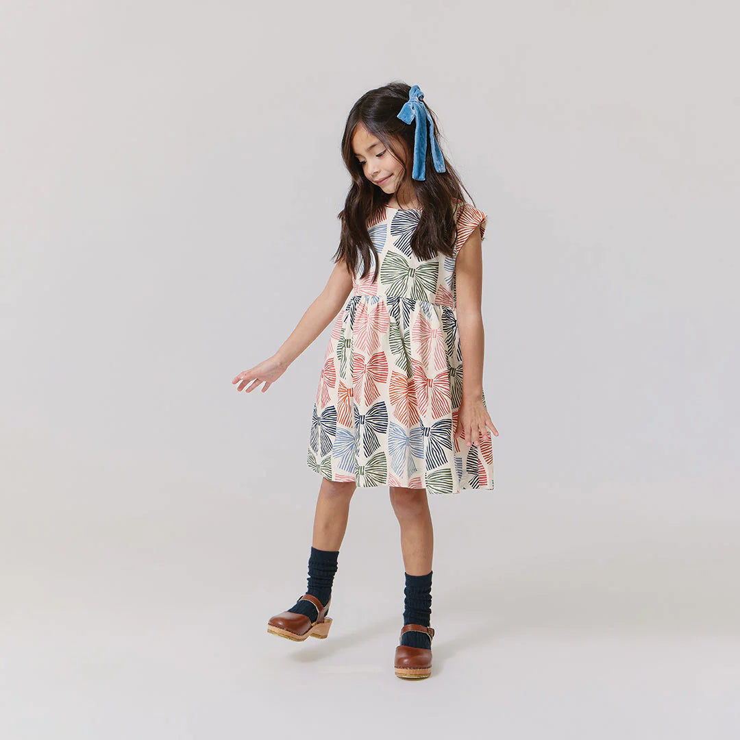 Adaline Dress - Multi Striped Bow