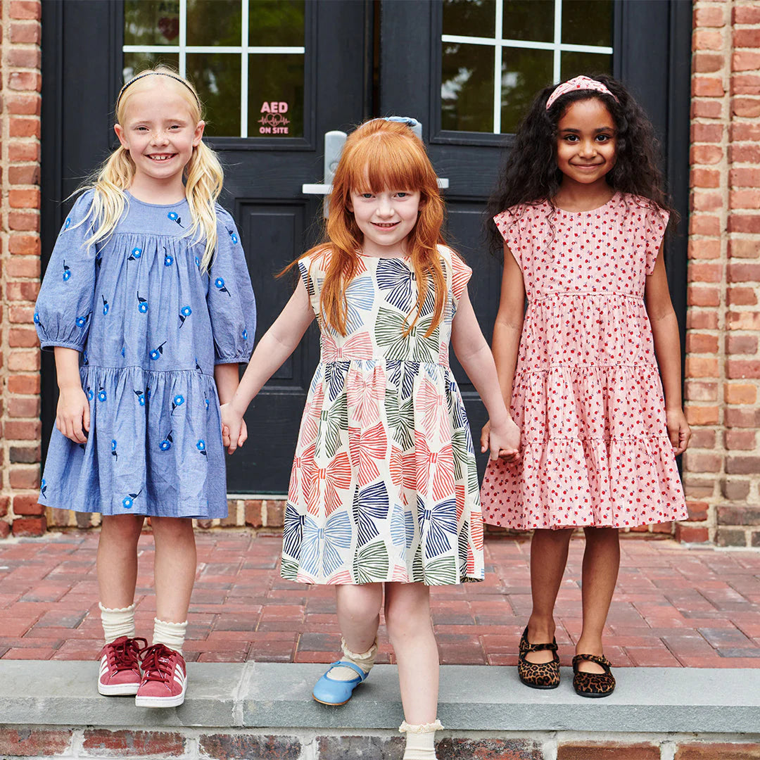 Adaline Dress - Multi Striped Bow