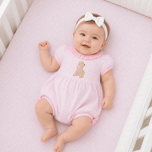 Puppy Playtime Ruffle Bubble- Pink