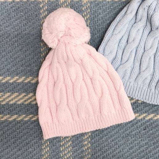 Collins Cable Knit Hat - Pink