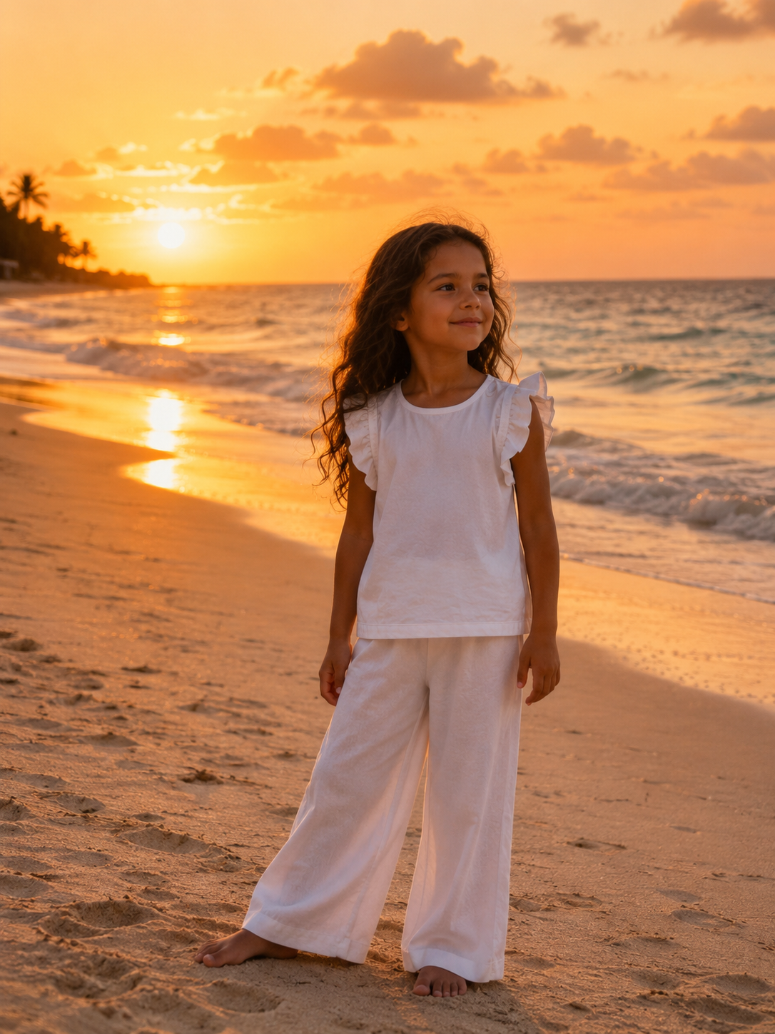Ruehling Linen Ruffle Top- White