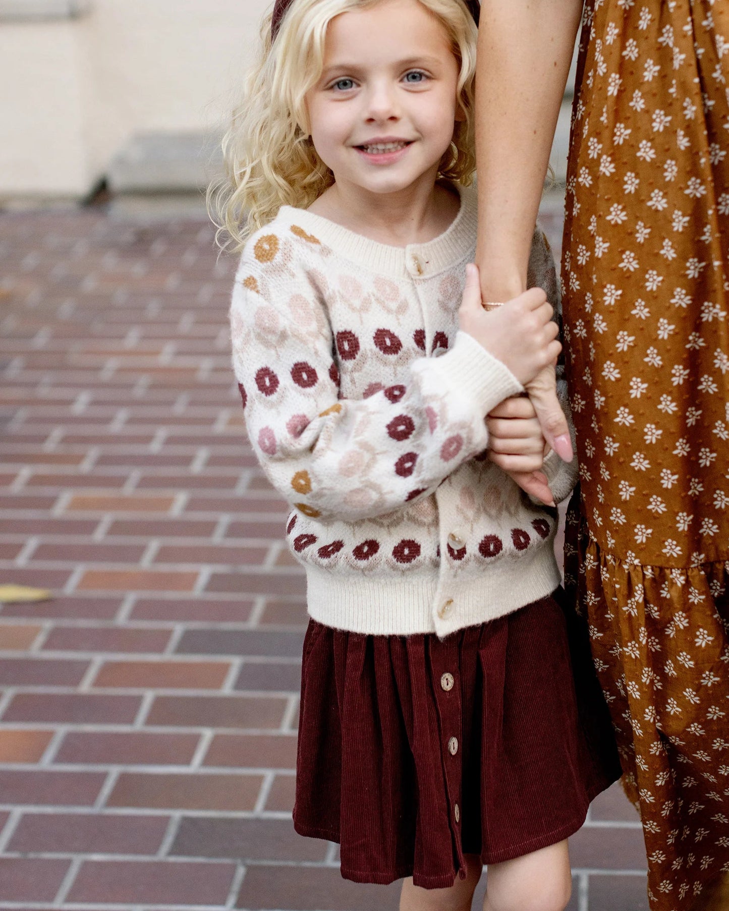 Button Mini Skirt- Burgundy