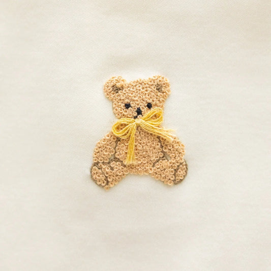 Bear Hugs Ivory Zip Footie