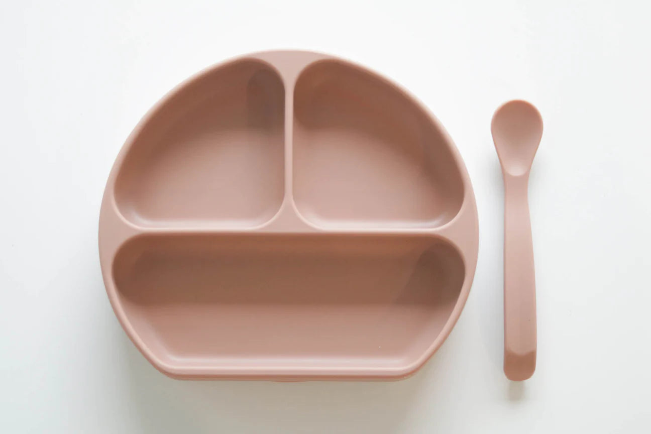 Silicone Suction Plate w/ Lid & Spoon