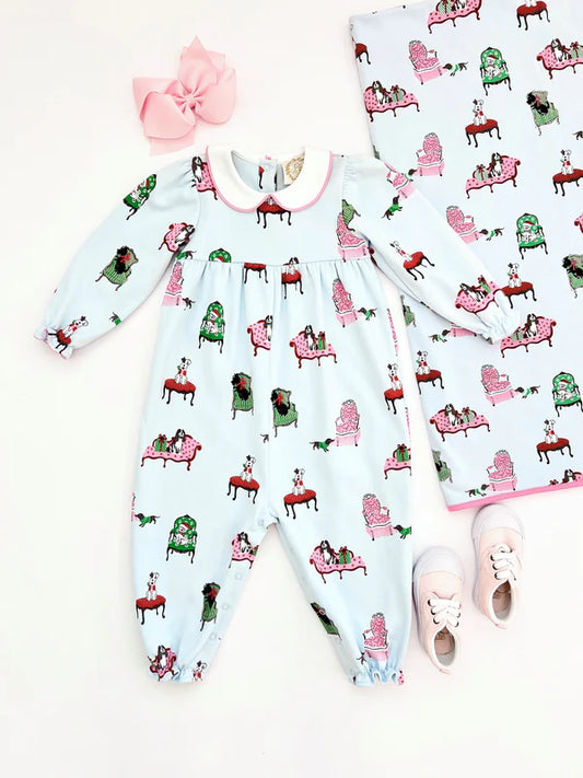 Britt Romper- Pawrecious Hot Pink