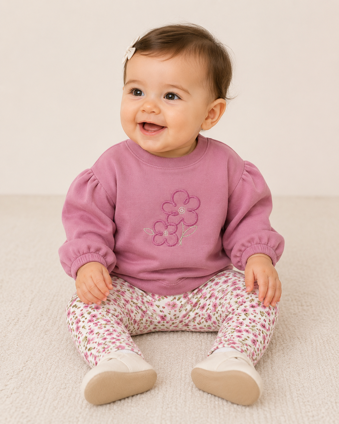 Flower Pullover & Legging Set- Sweet Pink 2783