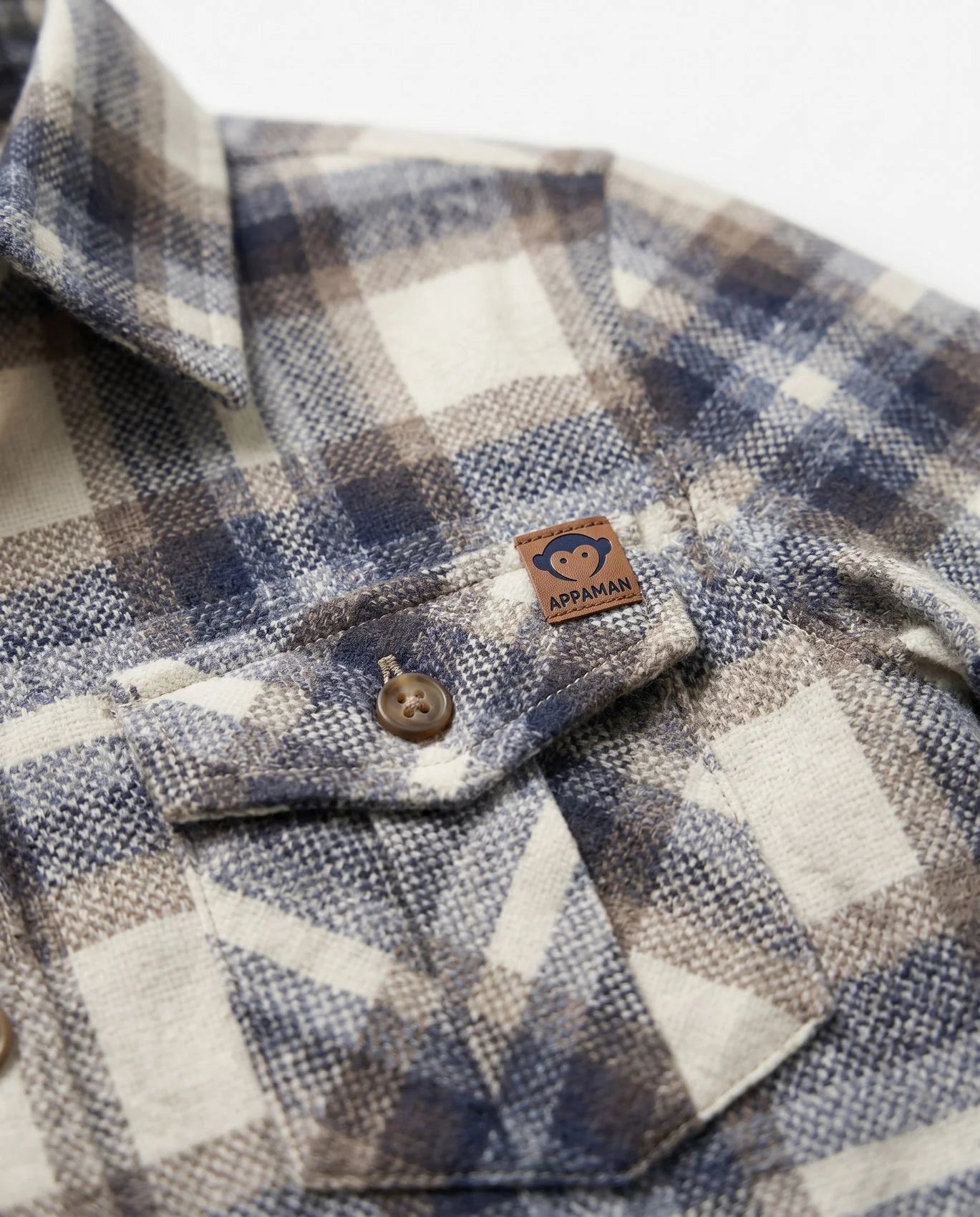 Flannel Shirt- Off White Plaid