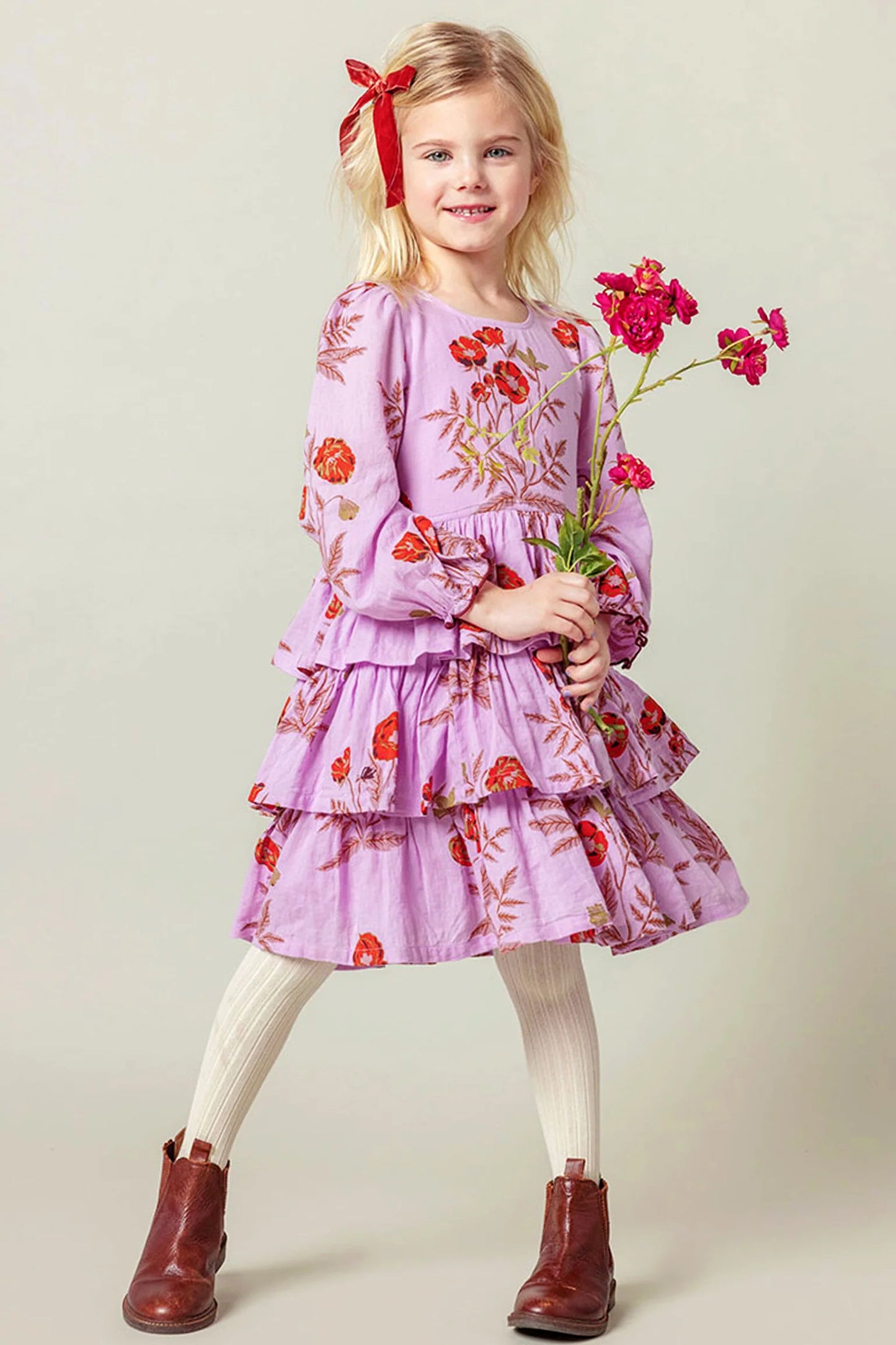 Fleur Dress in Lavender Poppy