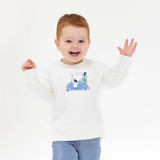 Raglan Sweatshirt- White Golf