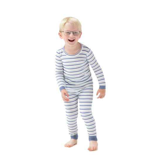 AD Loungewear L/S - Vintage Blue Stripe