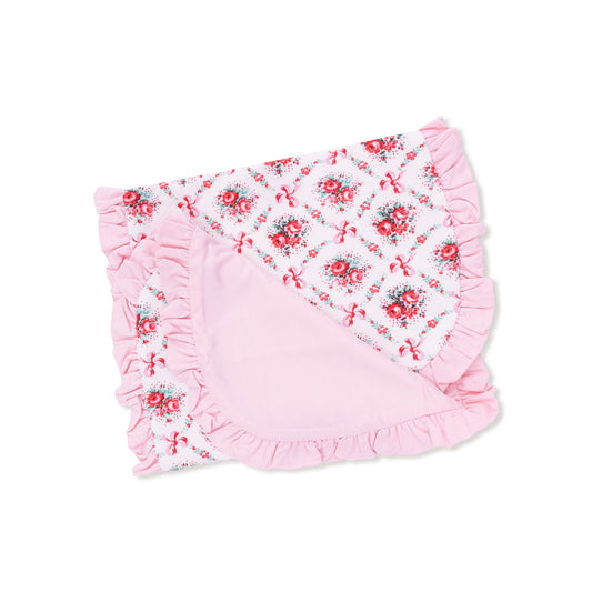 AD Burp Cloth - Rose Bow Lattice