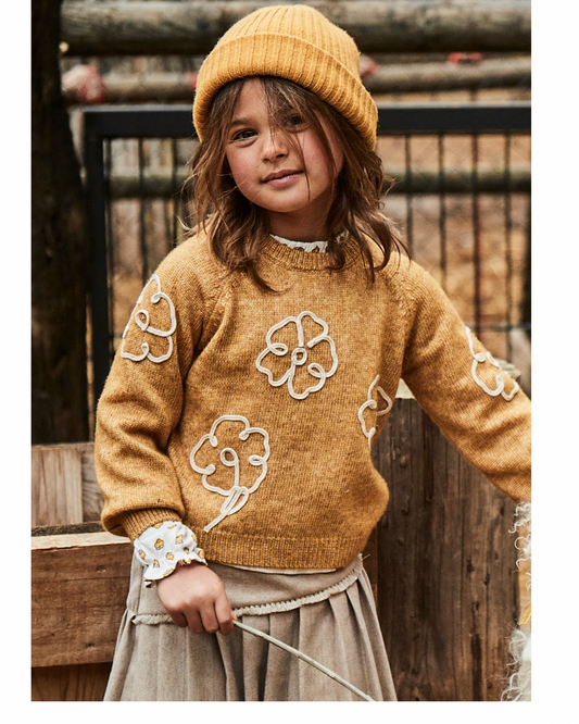 Flower Sweater - Mustard