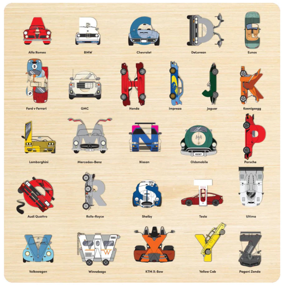 Alphabet Puzzle- Car Legends