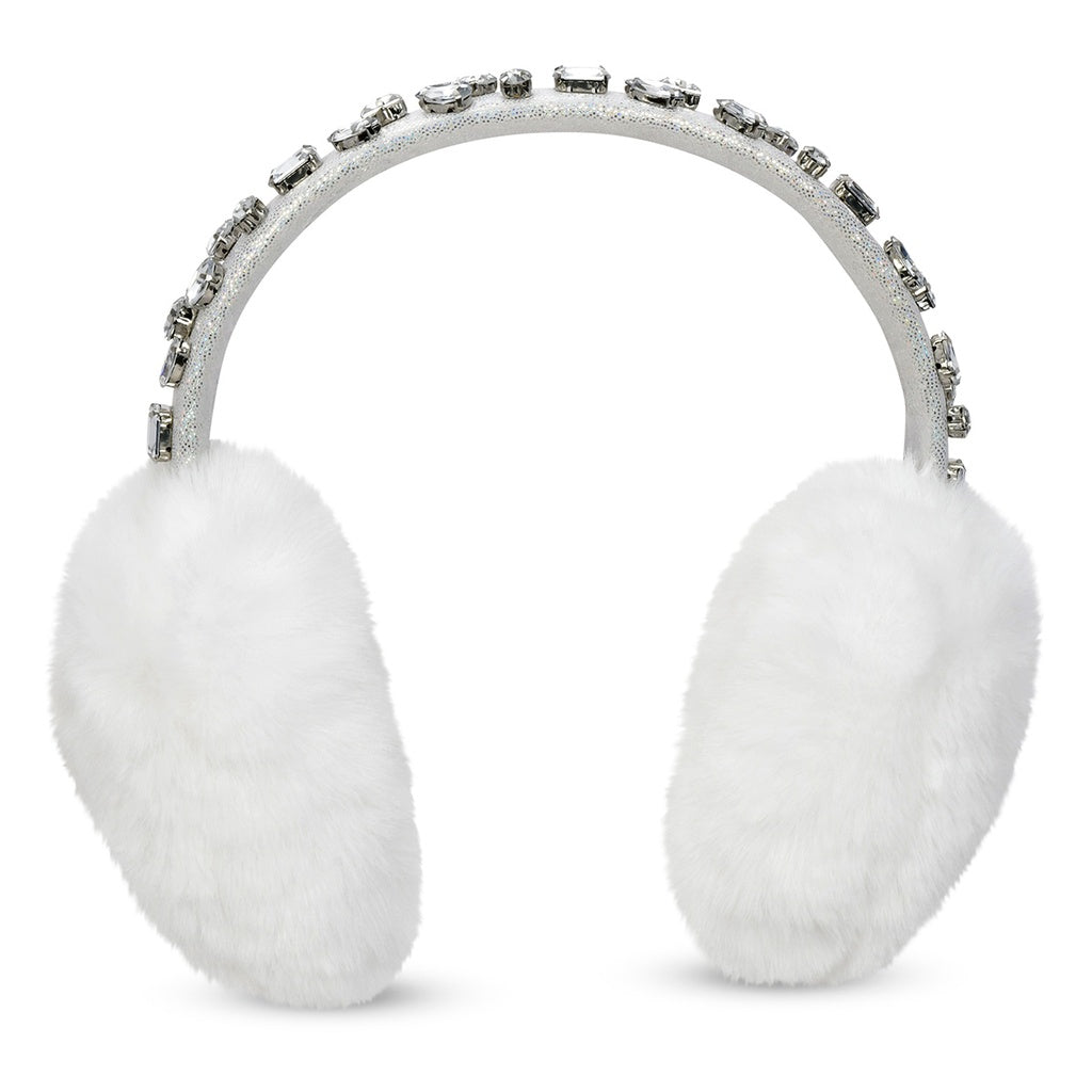 Rhinestone Earmuffs- White