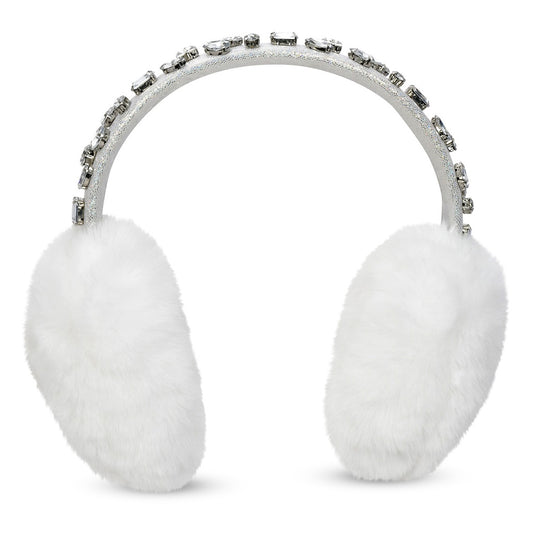 Rhinestone Earmuffs- White