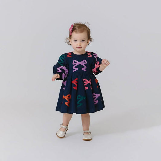 Baby Brooke Dress Set- Bow Applique
