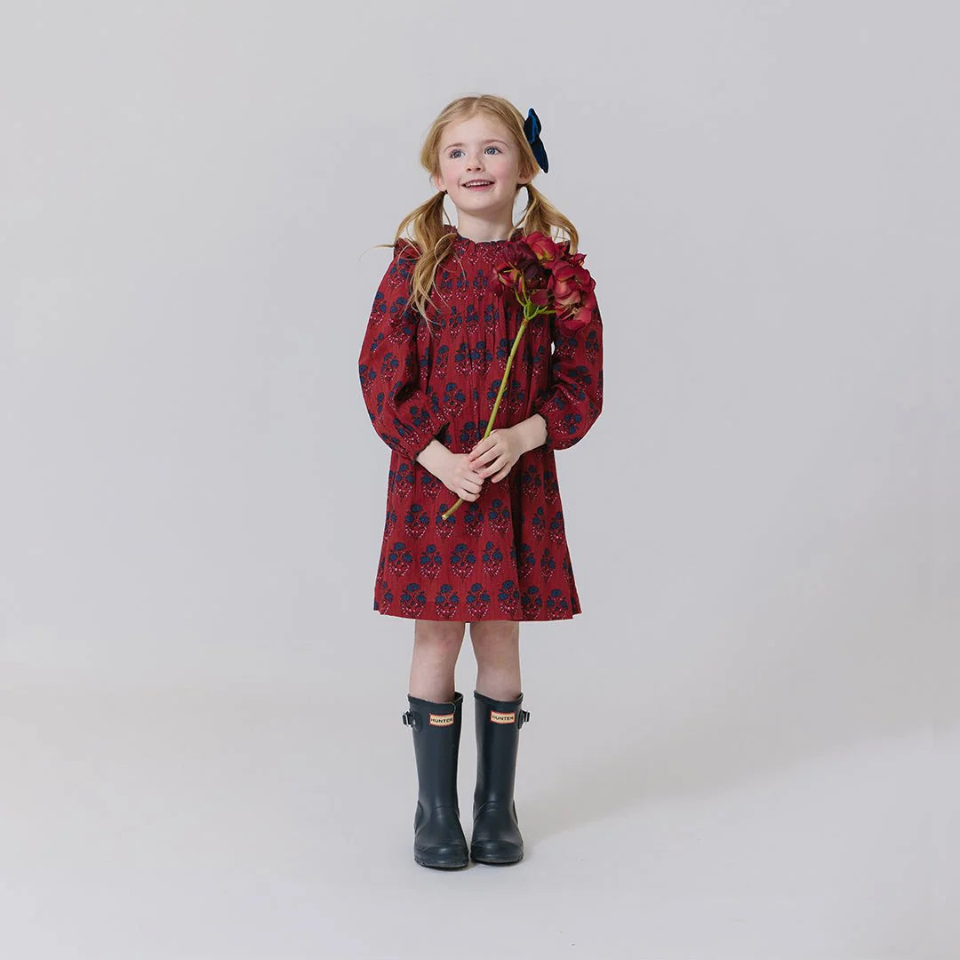 Jaipur Dress- Red Autumn Strawflower