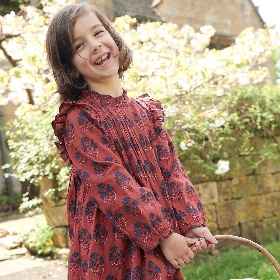 Jaipur Dress- Red Autumn Strawflower