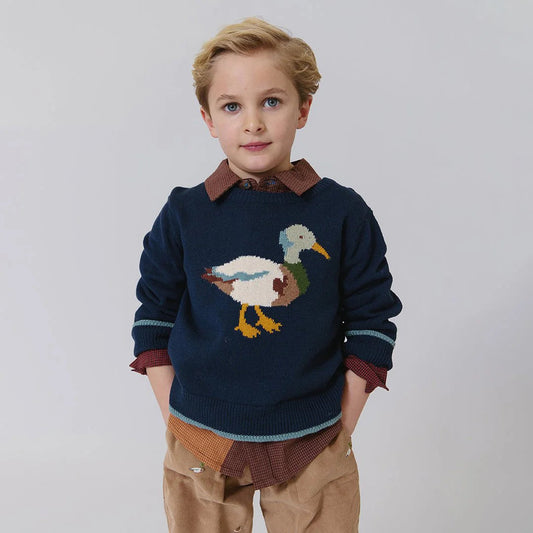 Sweater- Navy Mallard