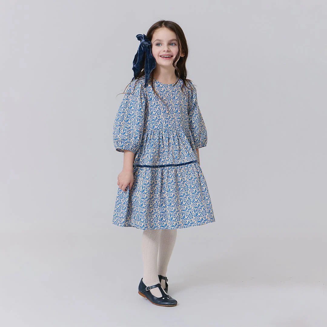 Maribelle Dress- Blue Climbing Floral