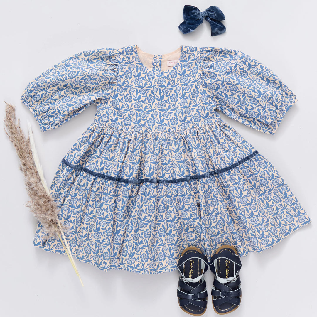 Maribelle Dress- Blue Climbing Floral