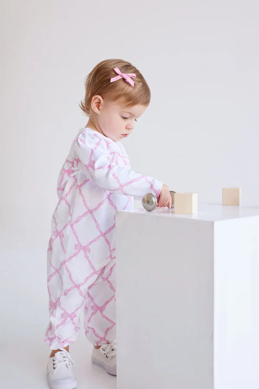 Penny Playsuit- Pink Belle Bow