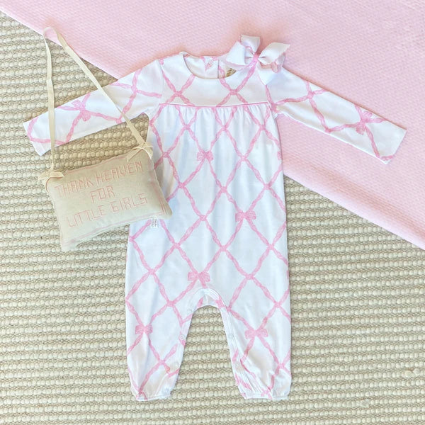 Penny Playsuit- Pink Belle Bow