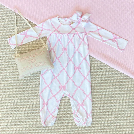 Penny Playsuit- Pink Belle Bow