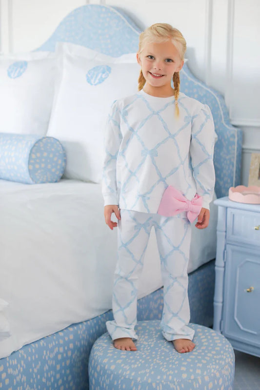 Crew + Pant- Belle Blue Bow