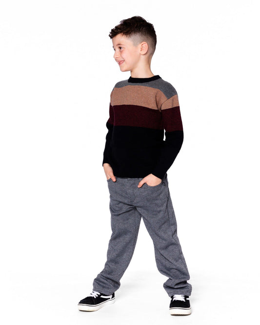 Stretch Jacquard Pant- Grey Herringbone