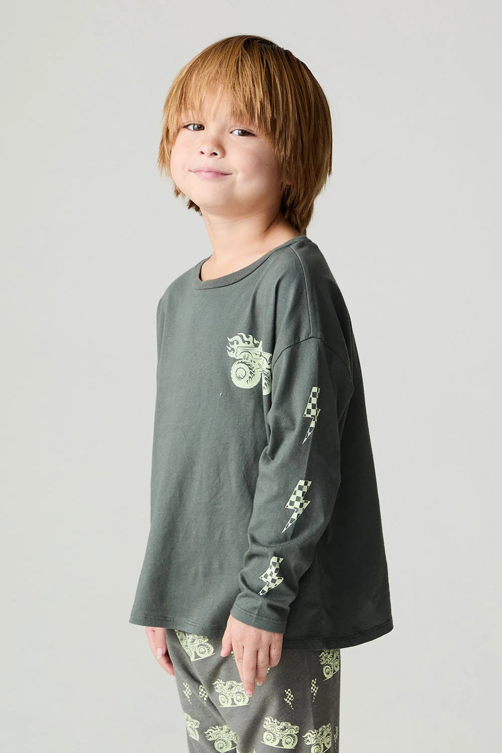 Chaser Tee- Monster Trucks Olive Green
